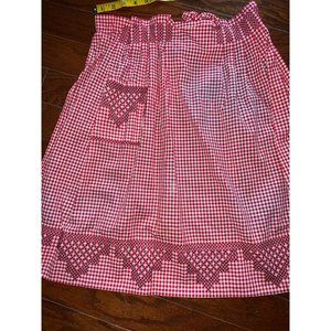 Apron Vintage Chicken scratch Apron Red Gingham